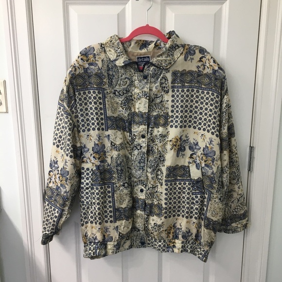Details Sportswear Jackets & Blazers - Details Sportwear vintage silk jacket rare oversized paisley patterned